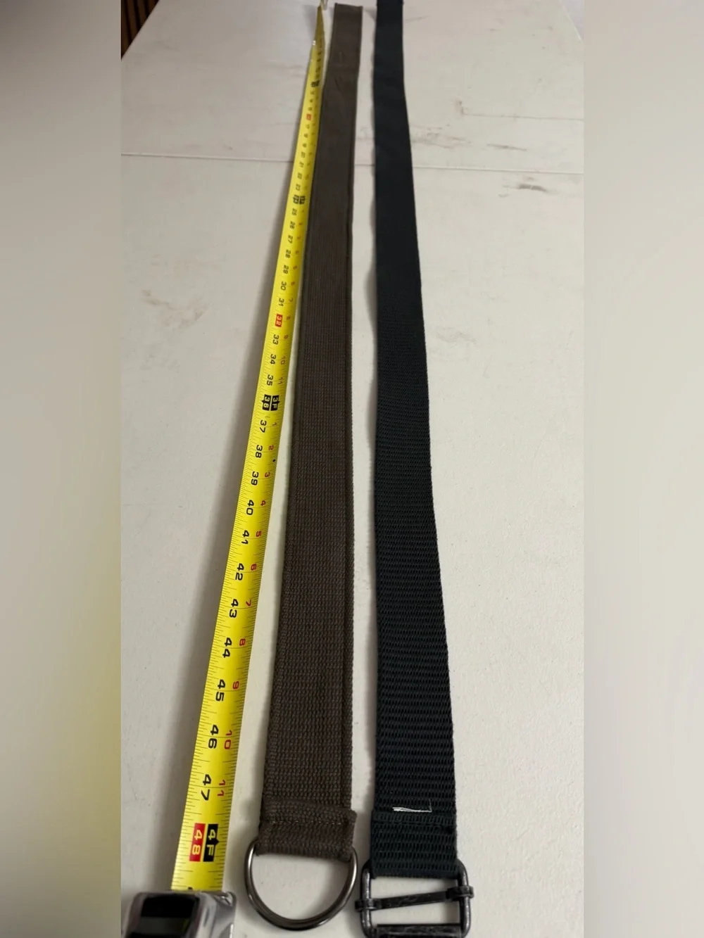 Men's Webbing D-Ring Belt in Black and Olive
